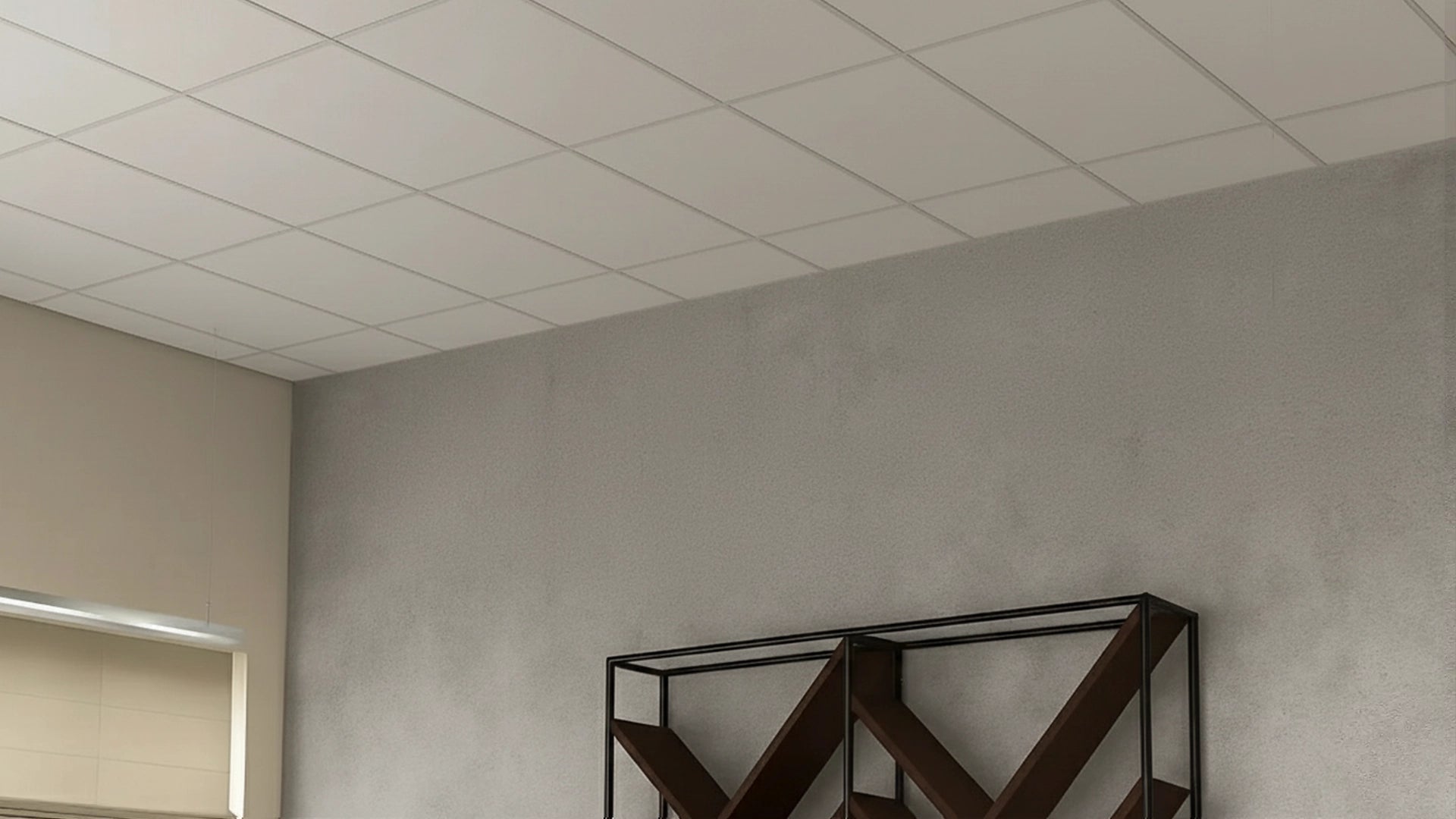 Felt Ceiling Acoustic Baffles before in office interior